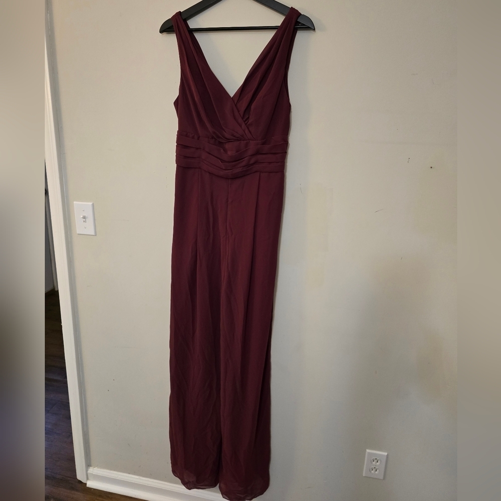 NWT David's Bridal Burgundy Sleeveless Jumpsuit